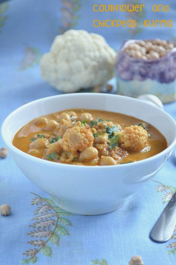 Cauliflower and Chickpeas(channa) Kurma Nalini'sKitchen
